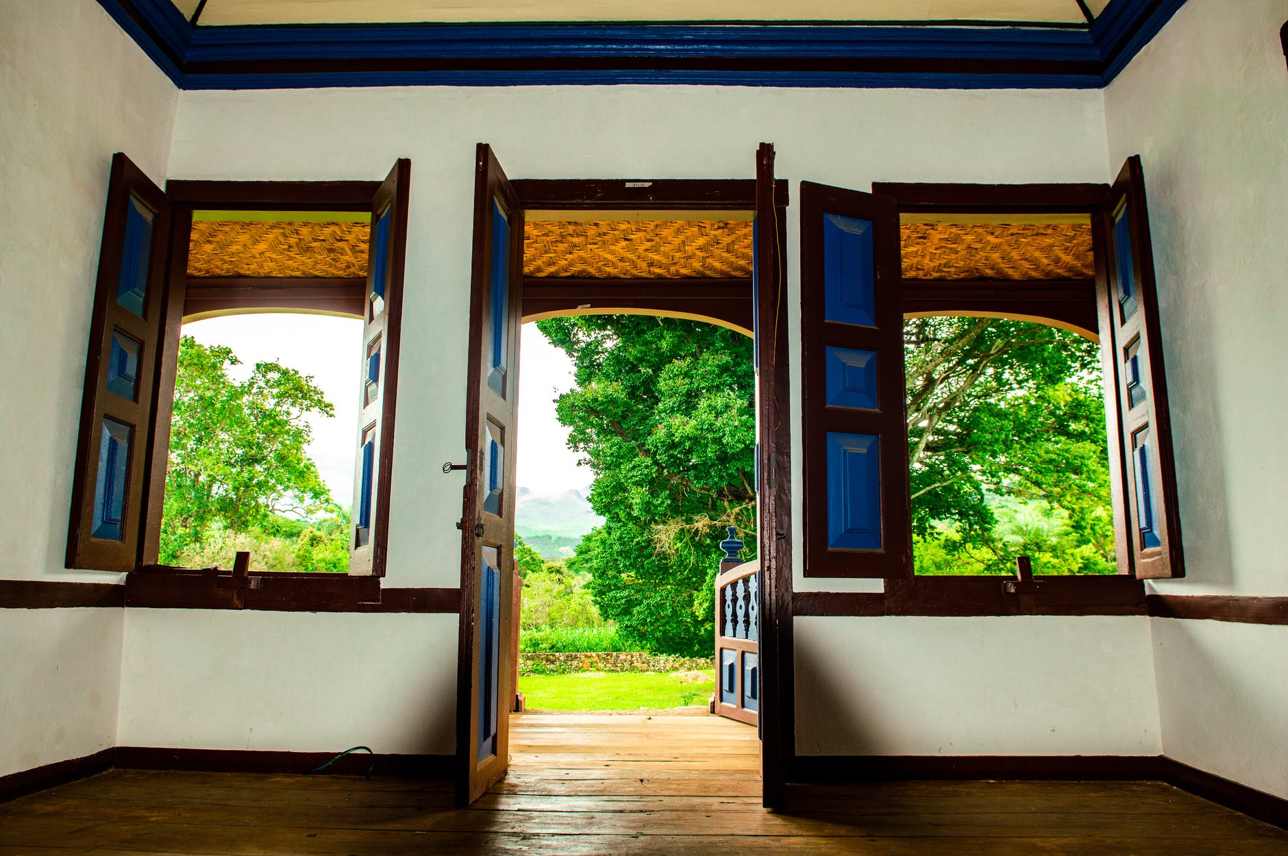 brown wooden framed windowpanes